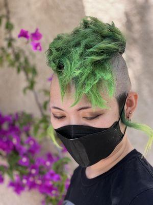 Green ombre mohawk.