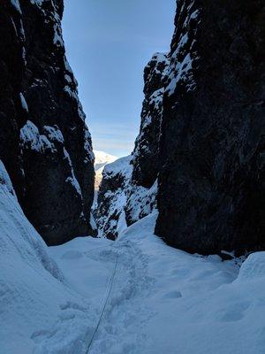 a long moderate section, we simul-climbed this