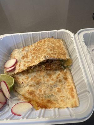 Very salty quesadilla