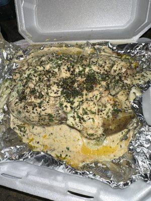 Alfredo Loaded Potato with 3 Protein