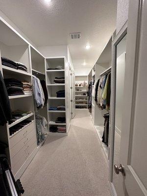 Finished closet install