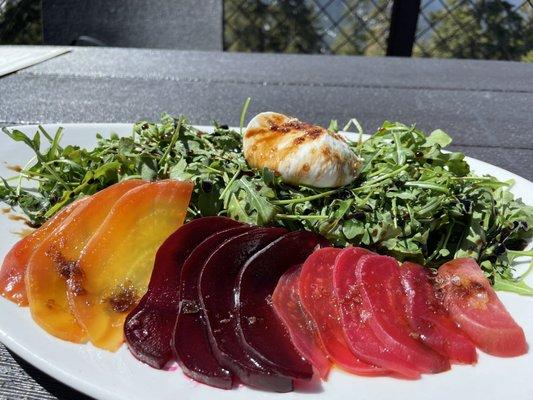 Roasted burrata and beet salad