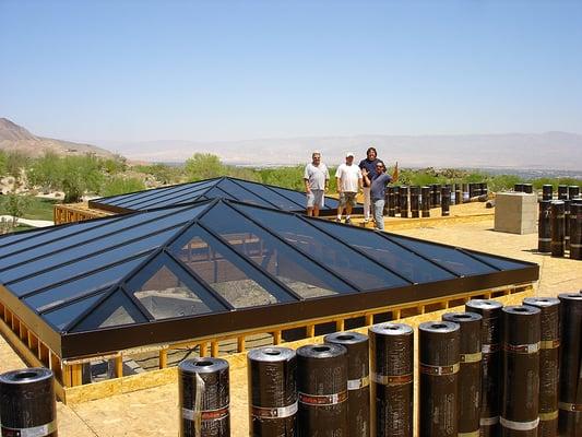 Twin Pyramids Skylights, 20' x 20' custom built,Designed,Engineered and Installed by Gold Coast Skylights Inc.