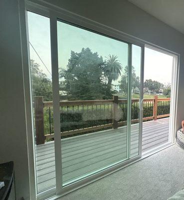 Sliding glass door installed.