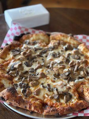 Sausage and mushroom pizza