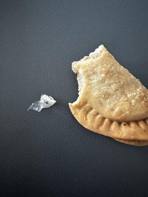 Plastic from the empanada