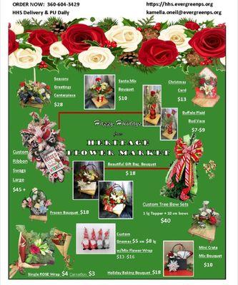 Winter holiday floral ad for winter 2024