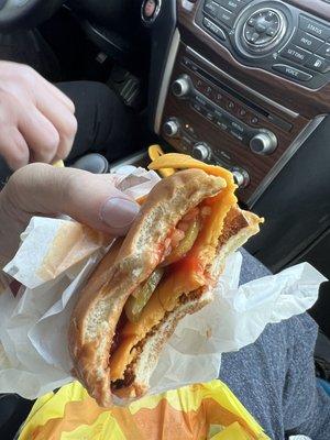 Double cheeseburger??? Where's the beef?