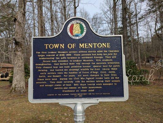 Town of Mentone Historical Marker