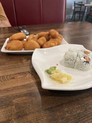 Philadelphia rolls and chicken fingers