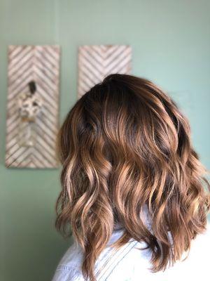 Balayage with a color melt! Perfect for fall.