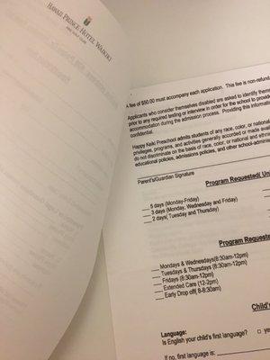 The enrollment application