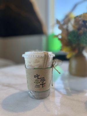 Fresh Organic Milk w/ Taro Ball and Taro Paste