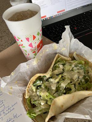 Steak gyro with drink combo