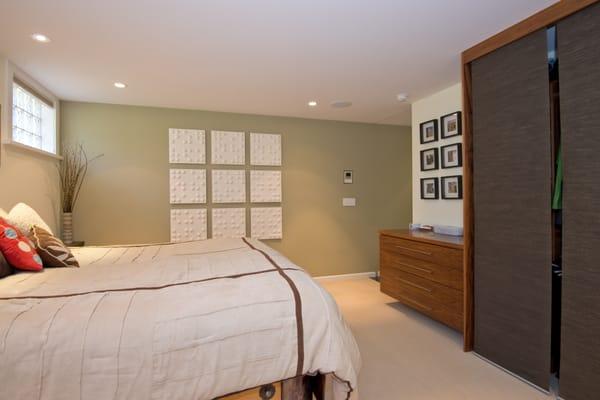 Completed master bedroom & bath 6' below grade.