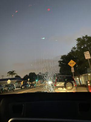 Soap in the windshield