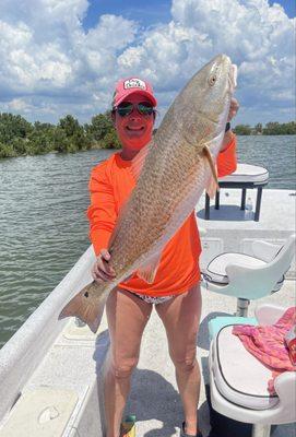 Massive redfish caught on the flats fishing the mangrove line