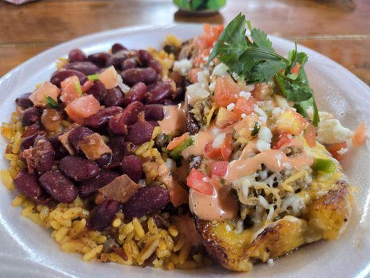 Pork Canaos with Spanish Rice and RedBeans