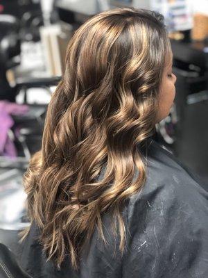 Carmel balayage and haircut by Amada