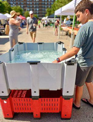 June 22, 2025 Free ice cold water, and a place to mop your brow during this heatwave.