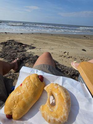 Jalapeño kolache and glazed donut