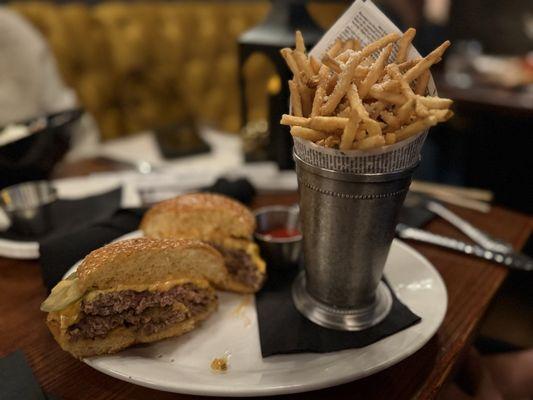 Cheeseburger and fries