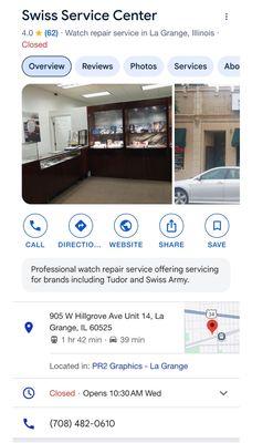 Watch repair service center.