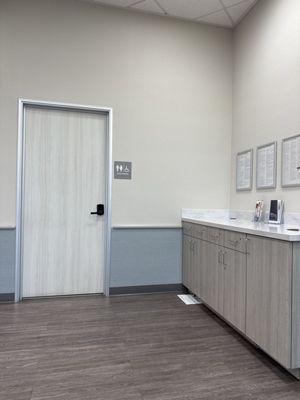 Bathroom and outside area