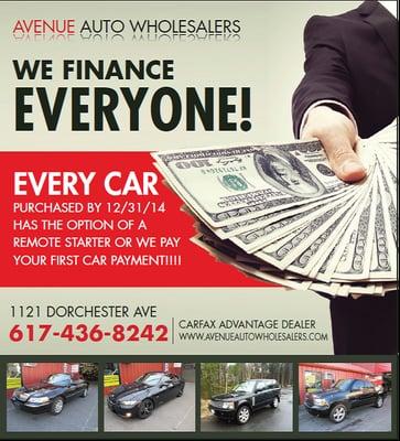 We help you with all the ins and outs of getting you into your new vehicle. Get back on the road today !!!