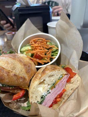 Denver sandwich with side salad