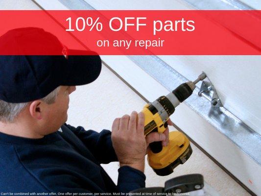 10% off parts on any repair