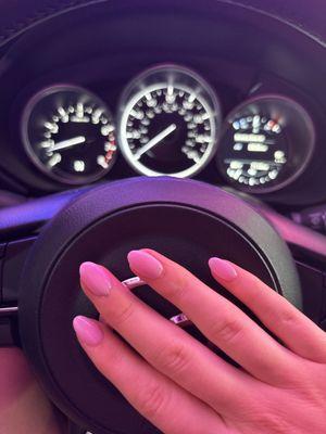 Dip light pink with tips