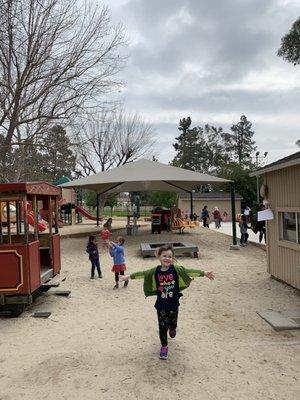 Our little one showing us how happy is on the play yard!