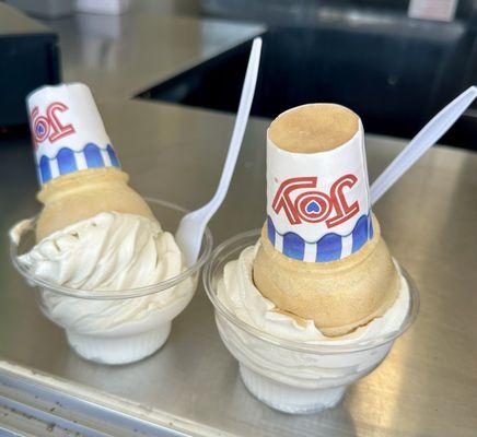 2 Large Maple Cones in a Cup. It really is a lot of ice cream & it's delicious!