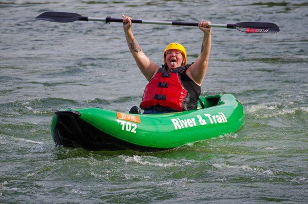 Whitewater inflatable kayaking