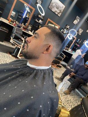 Here's a skin-mid fade blended properly, with a blended beard...#midfade#skinfade#beardgrooming