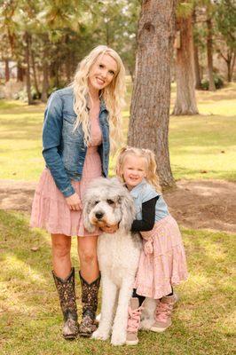 Meet Dannie Garrett, the CEO/Master Sugarist, with her dfaughteHadley and their beloved dog Blanche. Exceptional sugaring services await you