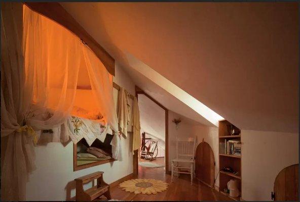 One of the cubby-style beds at the Roundhouse