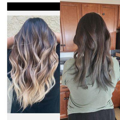 Request vs second time results where they ruined my blonde.