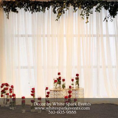 Welcome backdrop White Spark Events www.whitesparkevents.com