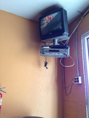 Bonus points for a waiting room with satellite. Currently on Comedy Central.