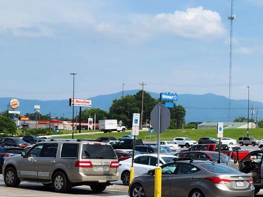 Mountainous views from Walmart. Even better than the picture.