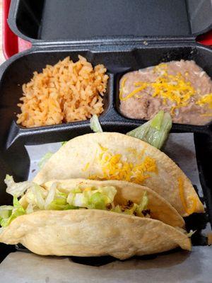 2 taco combo. Hard shell beef. $14.99. Meh.