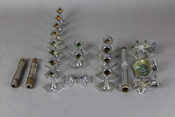 Chrome bathroom hardware before refinishing