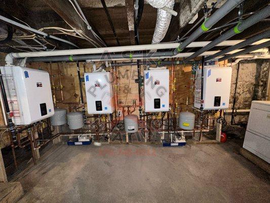 4 unit apartment building with Combination Domestic heat & hot water boilers