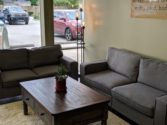 Comfortable sitting area! Love the smell of the store!