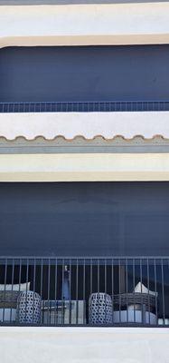 Exterior roll down patio shades