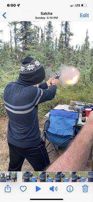Target practicing with ammo from hardware store