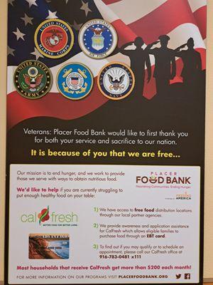 CalFresh and Placer Food Bank service