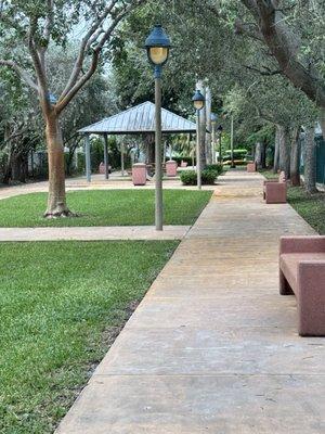 Walking through the park